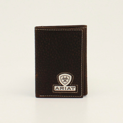 Ariat Mens Black Logo Concho Tri-Fold Wallet Ariat Mens Black Logo Concho Tri-Fold Wallet