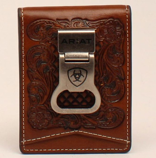 Ariat Embossed Basketweave & Floral Bi-Fold Wallet
