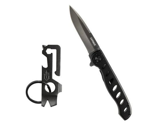 Gerber Evo Jr Clip Folding Knife With Mullet Keychain
