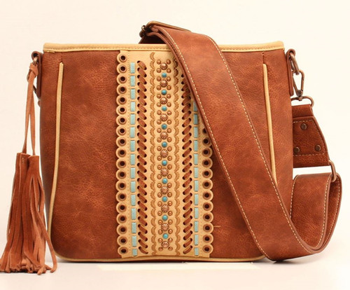 M&F Blazin Roxx Conceal Carry Messenger Bag,Brown