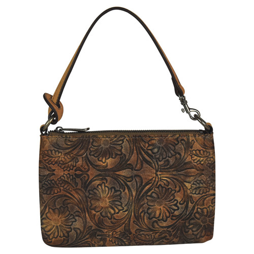 Justin Tooled Brown Mini Shoulder Bag