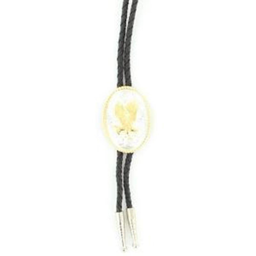 M&F Dress  and Casual Flying Eagle Bolo - Silver Gold