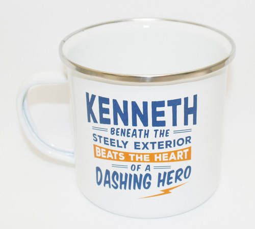 Top Guy Mugs - KENNETH - Beneath The Steely Exterior Beats The Heart of a Dashing Hero