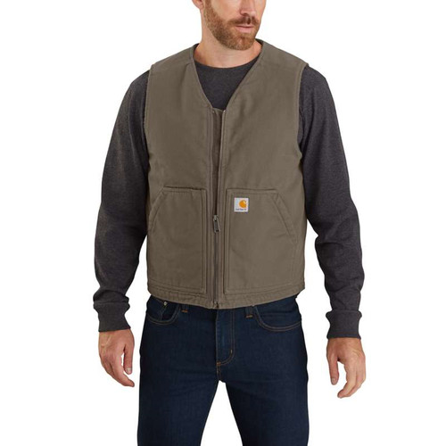 Carhartt Mens Washed Duck Sherpa Lined Vest