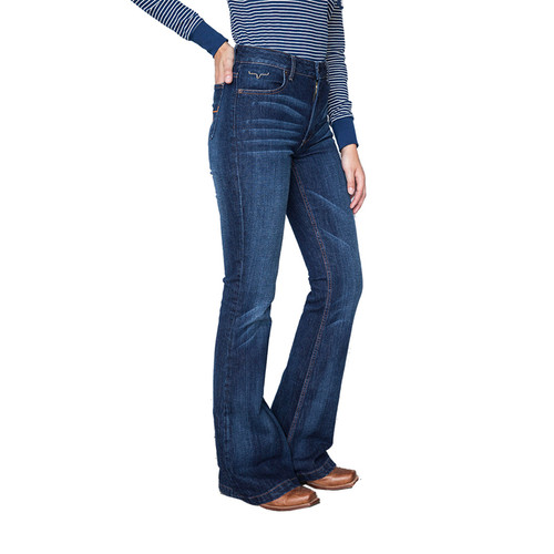 Kimes Ranch Womens Jennifer High Rise Flare Jeans