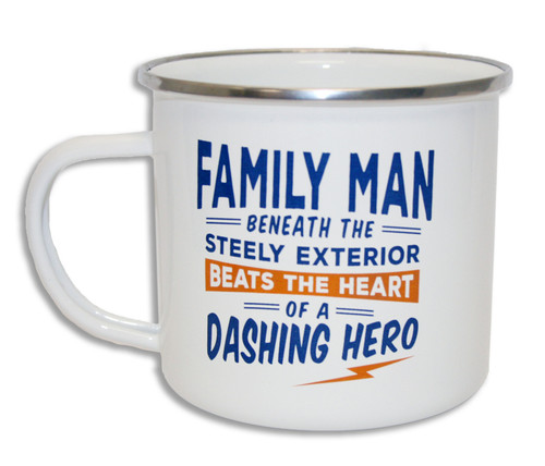 Top Guy Mugs - Family Man - Beneath The Steely Exterior Beats The Heart of a Dashing Hero