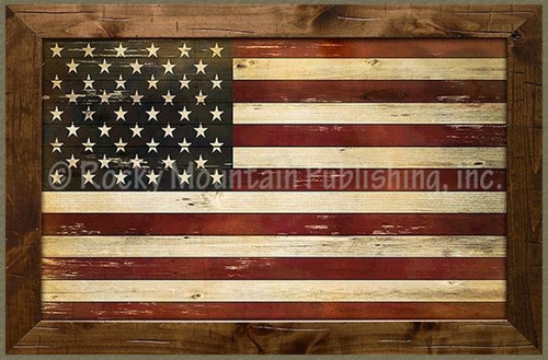 Rocky Mountain Publishing Rustic American Flag Picture