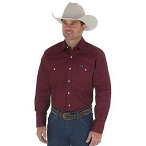 Wrangler - Men's Cowboy Cut Long Sleeve Work Shirt - Red Oxide