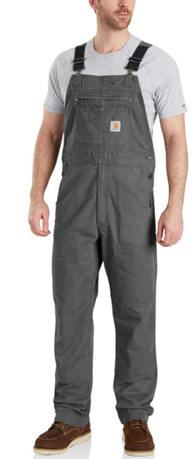Carhartt Mens Rugged Flex Relaxed Fit Canvas Bib Gravel Overalls