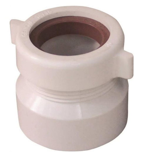 Orgill - Genova 72211 Dwv Trap Adapter - 1-1/2 X 1-1/4 In, Female Hub X Slip, SCH 40, PVC, White