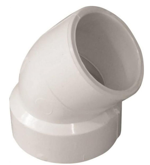 Orgill - Genova 72715 DWV Pipe Street Elbow - 45 Deg, 1-1/2 In, Hub X Spigot, SCH 40, PVC