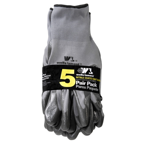 Wells Lamont - Mens Nitrile Work Glove - 5 Pack