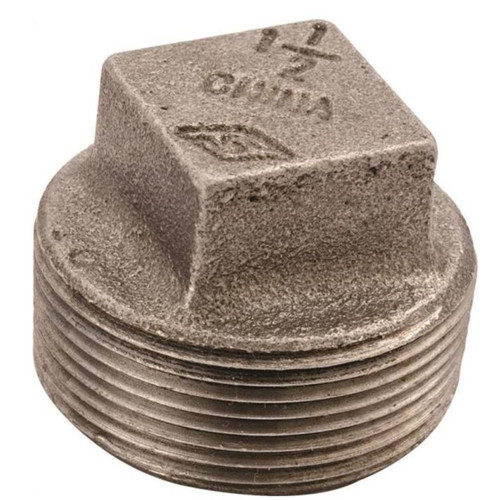 Orgill - Worldwide Sourcing 31-3/8B Square Head Pipe Plug - 3/8 In, Screwed, 150 Psi, Malleable Iron