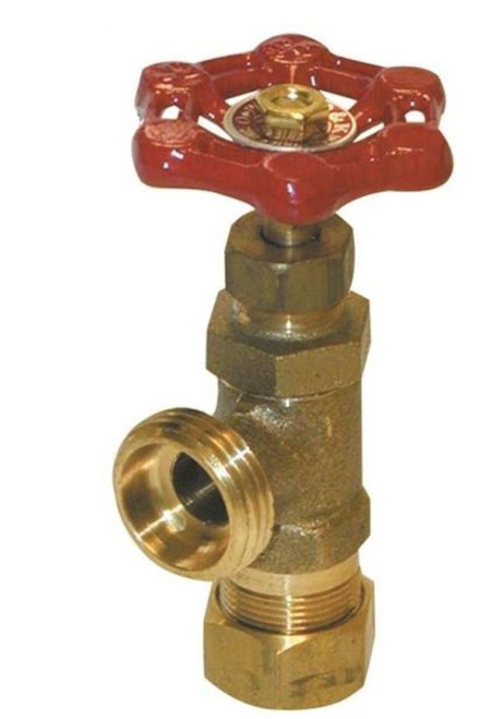 Orgill - B & K Compression Inlet Boiler Drain, 1/2 In, 125 Psi, Cast Iron Handle, Brass Body