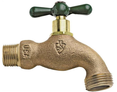 Arrowhead Brass 302 Standard Hose Bibb - 3/4 In MIPT Inlet, 3/4 In Hose Thread Outlet, 125 Psi, Brass