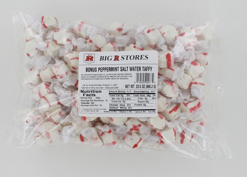 RUCKERS - BONUS PEPPERMINT SALT WATER TAFFY 20 OZ.