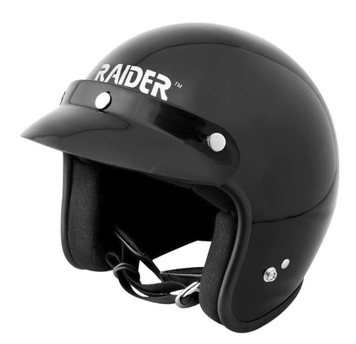 Raider Gloss Black Open Face Helmet