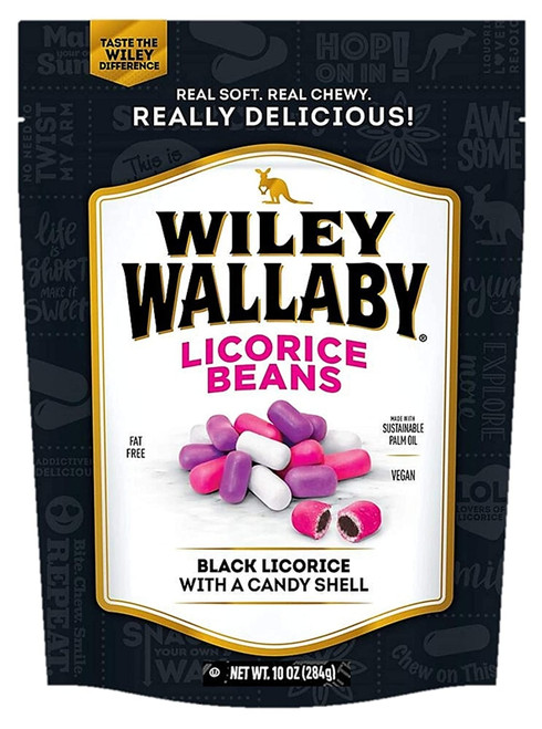 Wiley Wallaby Classic Black Licorice Beans