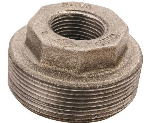Orgill - Worldwide Sourcing 35-3/8X1/4B Pipe Hexagonal Bushing, 3/8 X 1/4 In, MIP X FIP, Malleable Iron, Black