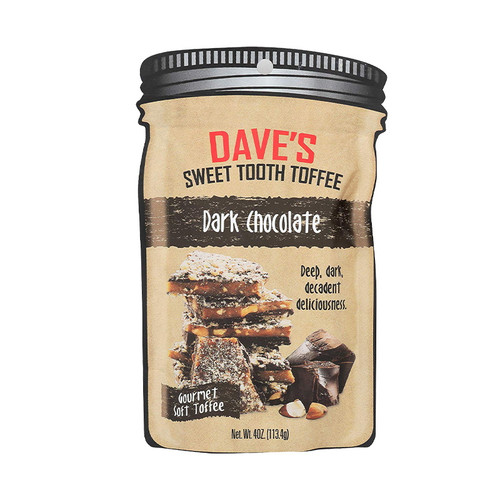 Dave's Sweet Tooth Toffee Dark Chocolate 4oz Pouch