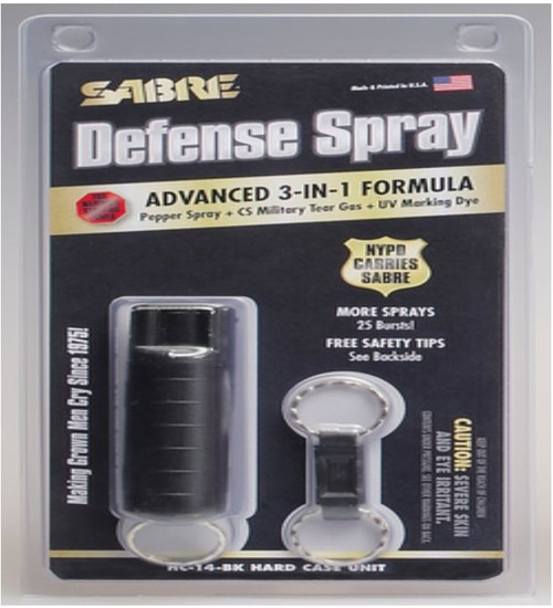 Sabre Self-Defense Spray Hard Case Unit Black - .54 oz.