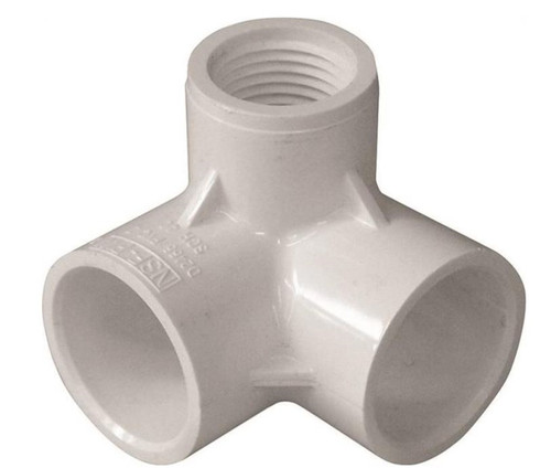 Orgill - Genova 33175 Side Inlet Pipe Elbow - 90 Deg, 3/4 X 3/4 X 1/2 In, Slip X Slip X FIP, SCH 40, PVC