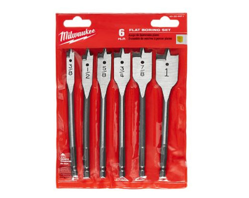 Milwaukee Flat Boring 6" Universal Set- 6 Piece
