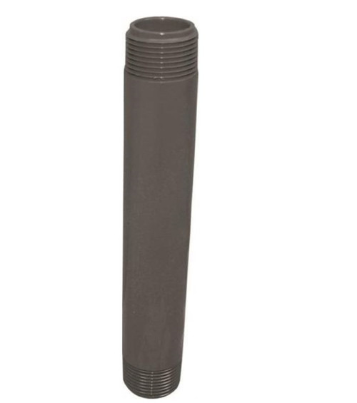 Orgill - Genova 300 Pipe Nipple - 1/2 In, MIP, 8 In L, SCH 80, PVC, Gray