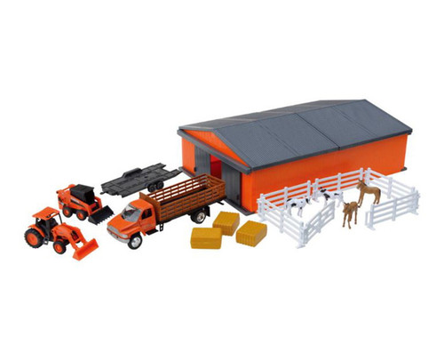 New Ray - Kubota Farm Set With Tractors & Shed