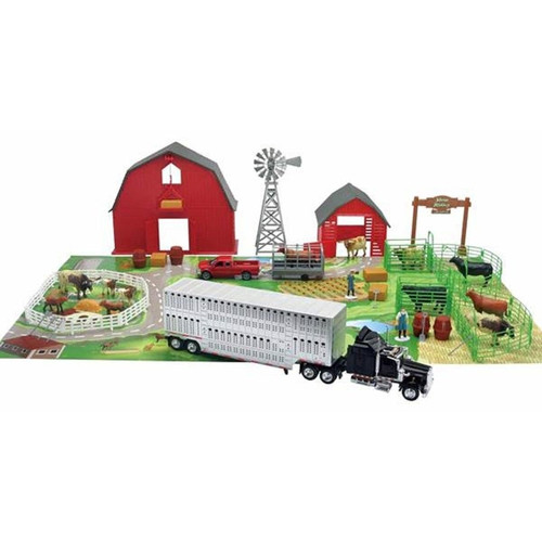 New Ray - Cattle Ranch Set With Truck & Barn