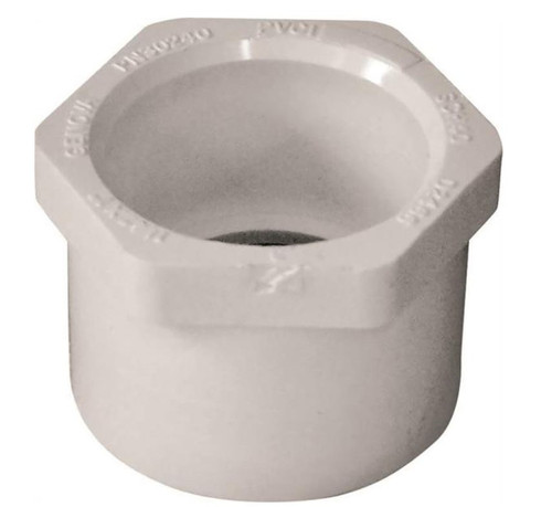 Orgill - Genova 300 Solvent Weld Pipe Reducing Bushing - 1-1/4 X 1 In, Spigot X Slip, PVC, White