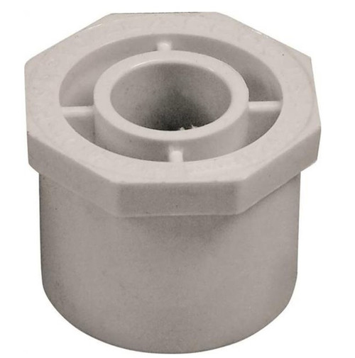 Orgill - Genova 300 Solvent Weld Pipe Reducing Bushing - 1-1/2 X 1/2 In, Spigot X Slip, PVC, White