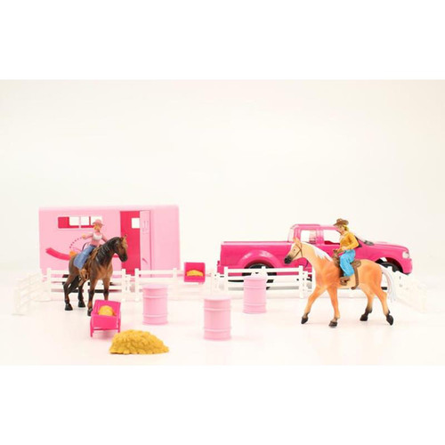 M&F - Truck, Trailer and Barrel Set - Pink