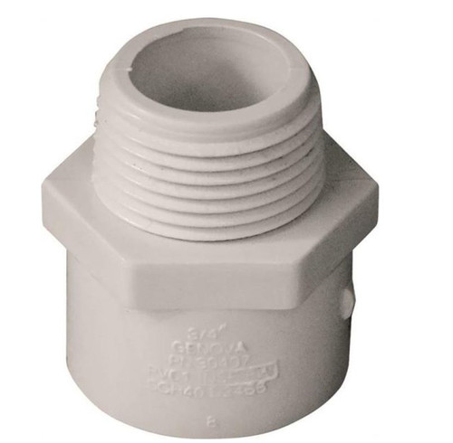 Orgill - Genova 300 Solvent Weld Pipe Adapter - 3/4 In, Slip X MIP, SCH 40, PVC