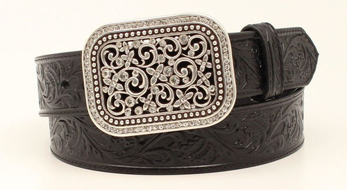 Ariat Womens Floral Scroll Filigree Buckle Belt