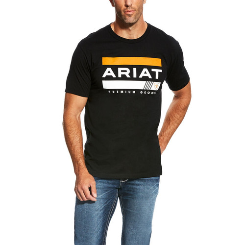 Ariat Mens Black Bar Stripe T-Shirt