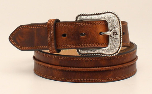 M&F - Mens Ariat Medium Brown Distressed Belt