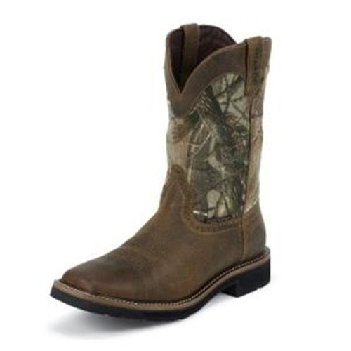 Justin - Men's Stampede Waterproof Boot - Tan Realtree