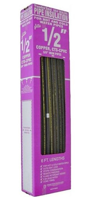 Tundra Seal 1/2" Pipe 6' x 3/8" Self-Healing Pipe Insulation