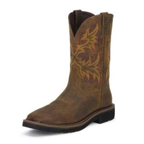 Justin - Men's Stampede 11 inch Pull-On Boots - Rugged Tan
