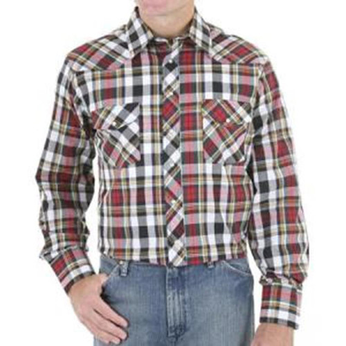 Wrangler - Lightweight Plaids Long Sleeve Shirt, Big  and Tall Sizes - Multi