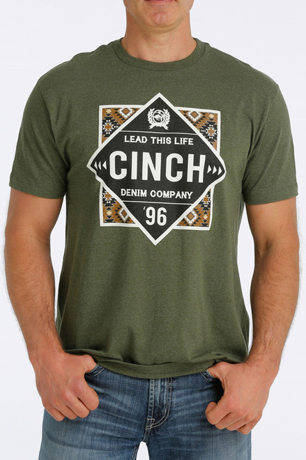 Cinch Mens Green Lead This Life Short Sleeve T-Shirt