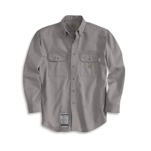 Carhartt Men's FR Loose Fit Midweight Twill Long Sleeve Button Up Shirt
