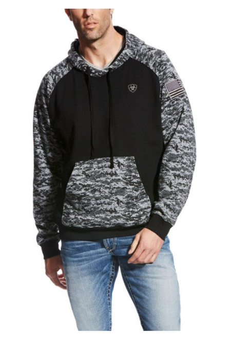 Ariat Mens Black Digital Camo Patriot Hoodie