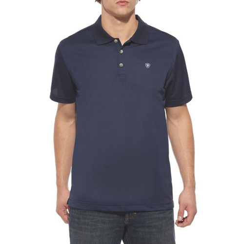 Ariat - Men's Solid TEK Short Sleeve Polo - Navy