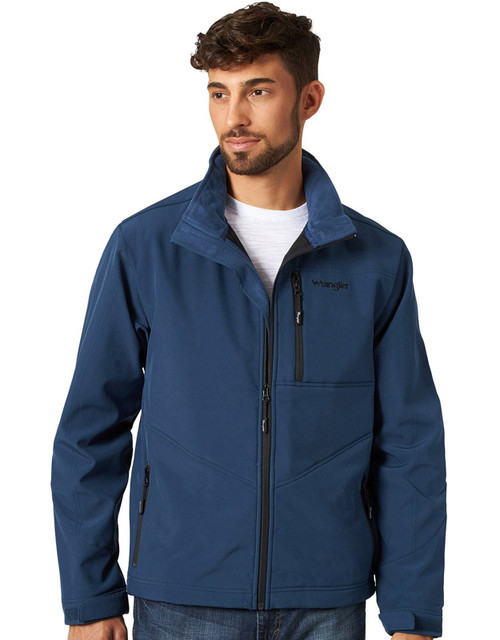Wrangler Mens Navy Bonded Concealed Carry Zip Trail Jacket