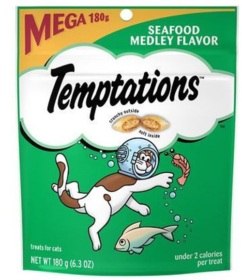 Whiskas Temptations Seafood Medley Cat Treats 6.3 OZ.