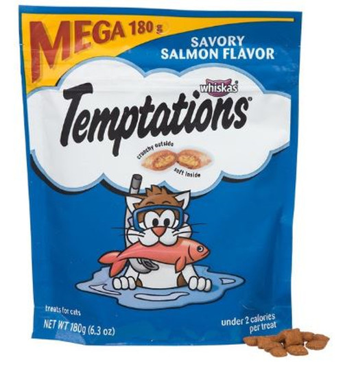 Whiskas Temptations Savory Salmon Cat Treats 6.3 OZ.