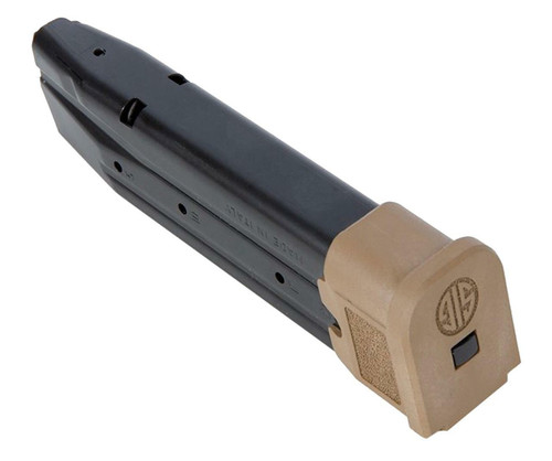 Sig Sauer 9MM Luger 21RD Black w/Coyote Base Steel- Extended