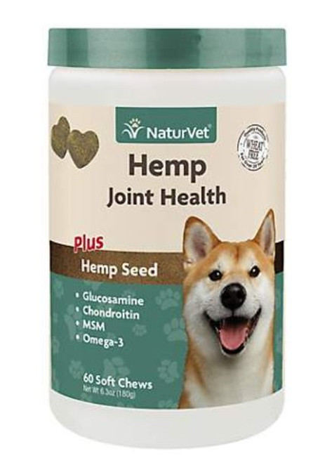 Naturvet Hemp Joint Health Soft Chews for Dogs - 60 Ct